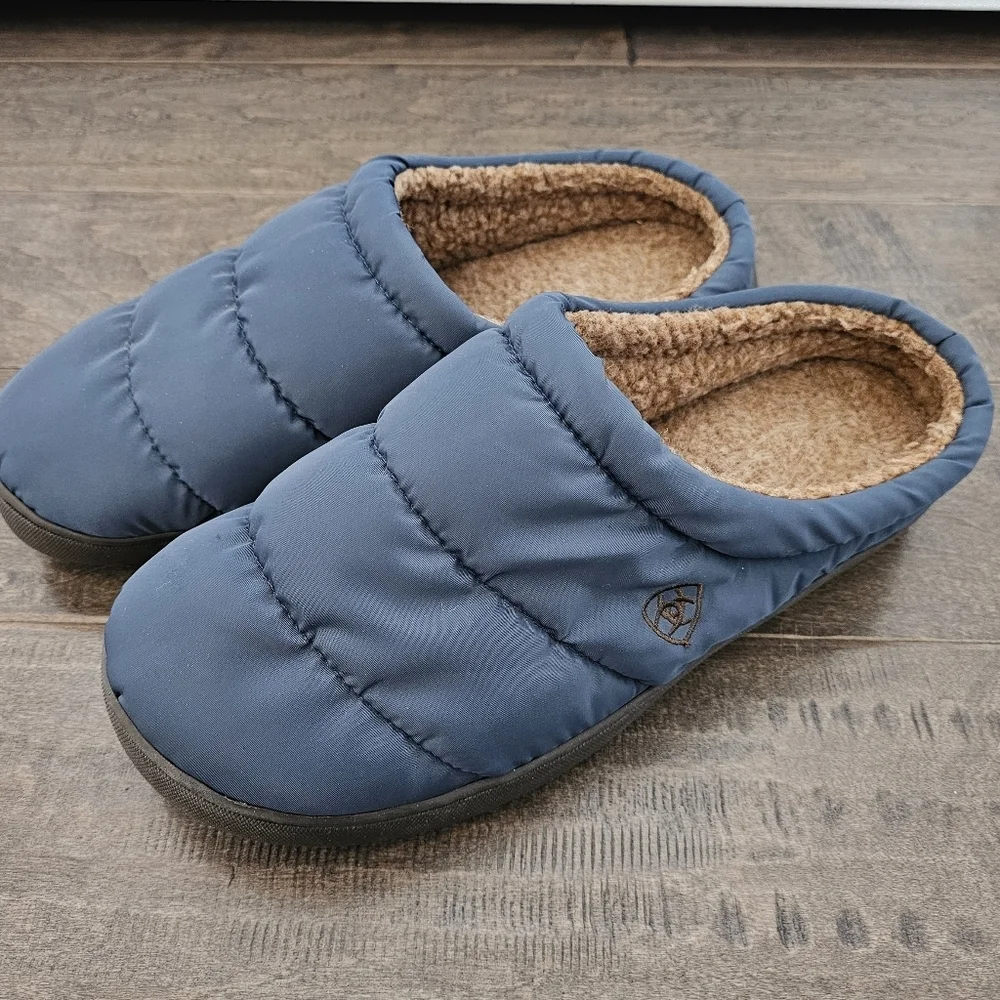Ariat Blue Quilted Clog Slippers with Comfortable Lining Sz 12